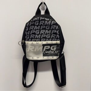Rampage New York Mini Backpack Nineteen '82" collection. Black Silver GirlCore